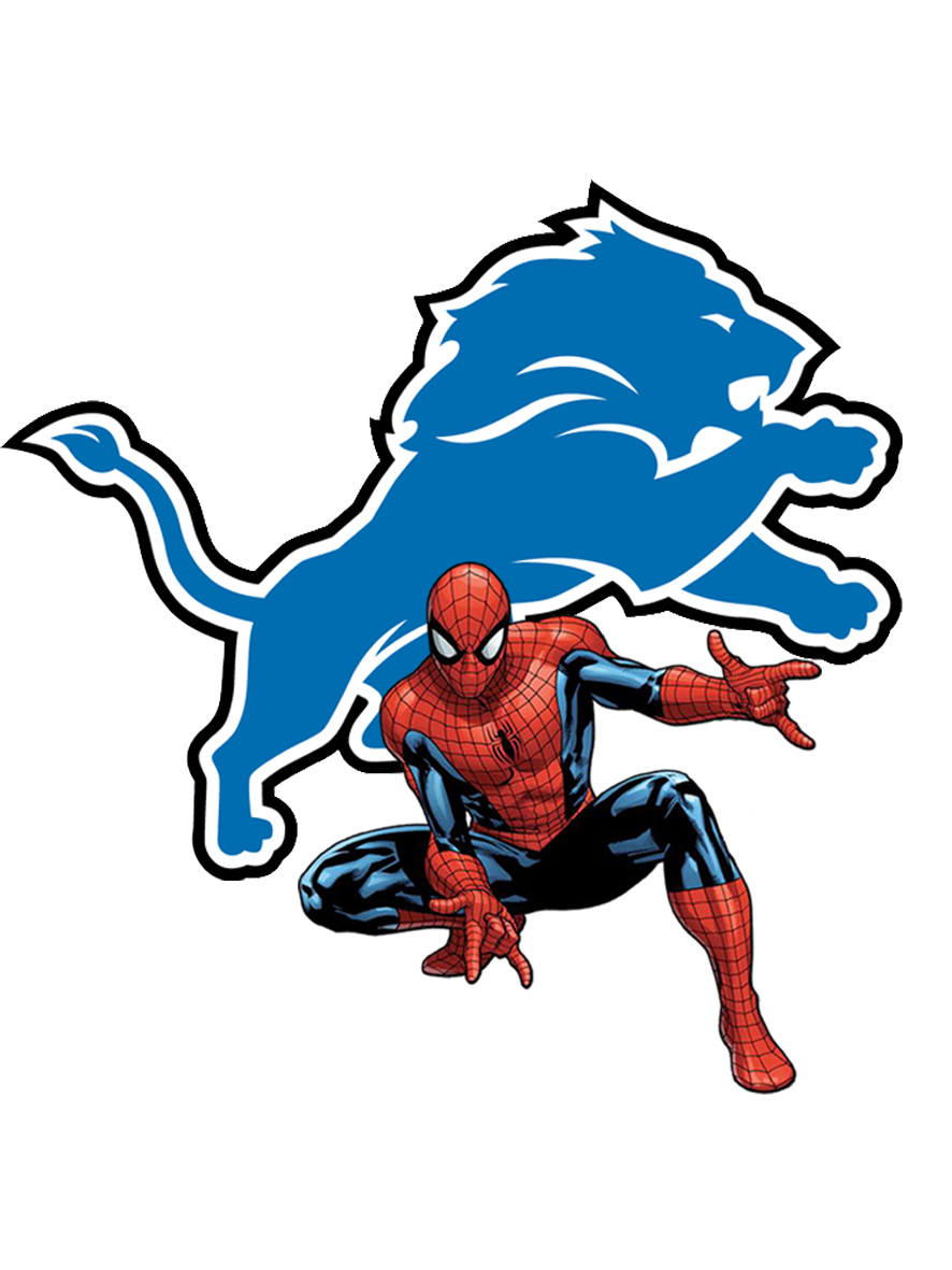 Detroit Lions Spider Man Logo vinyl decal